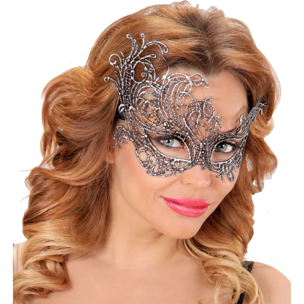 Loup Antique Baroque Dentelle Argent / Masque Antique Baraque en Dentelle Argent / La Maison Du Déguisement – Image 4